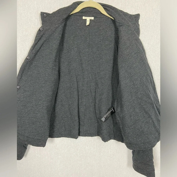 Eileen Fisher Quilted Organic Oversized Cotton Jacket in Charcoal Sz XXS - Picture 7 of 13